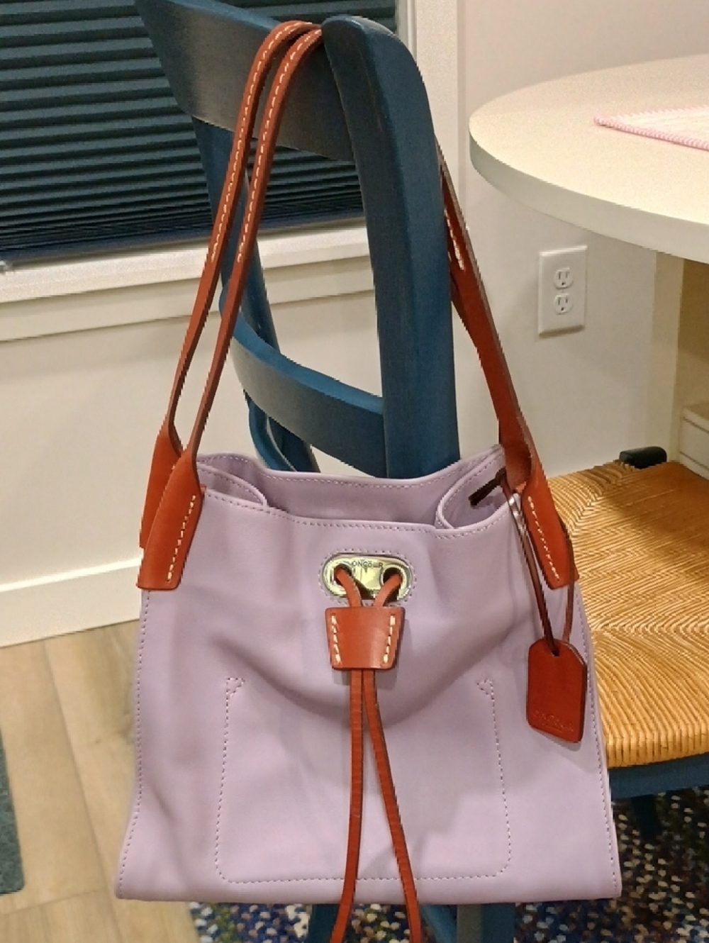 Rare Dooney & Bourke Lilac Leather Oncour Elba Mini Full Up2 Tote - Picture 7 of 7